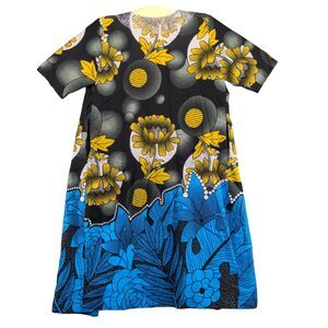 Belle Femme Women's Open Gown Size 10 Short Sleeve Multicolor Floral Print